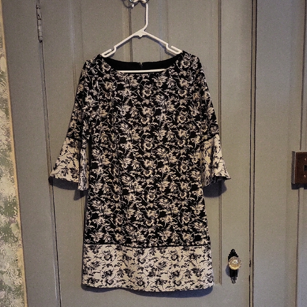 Chic Black and White Floral Dress